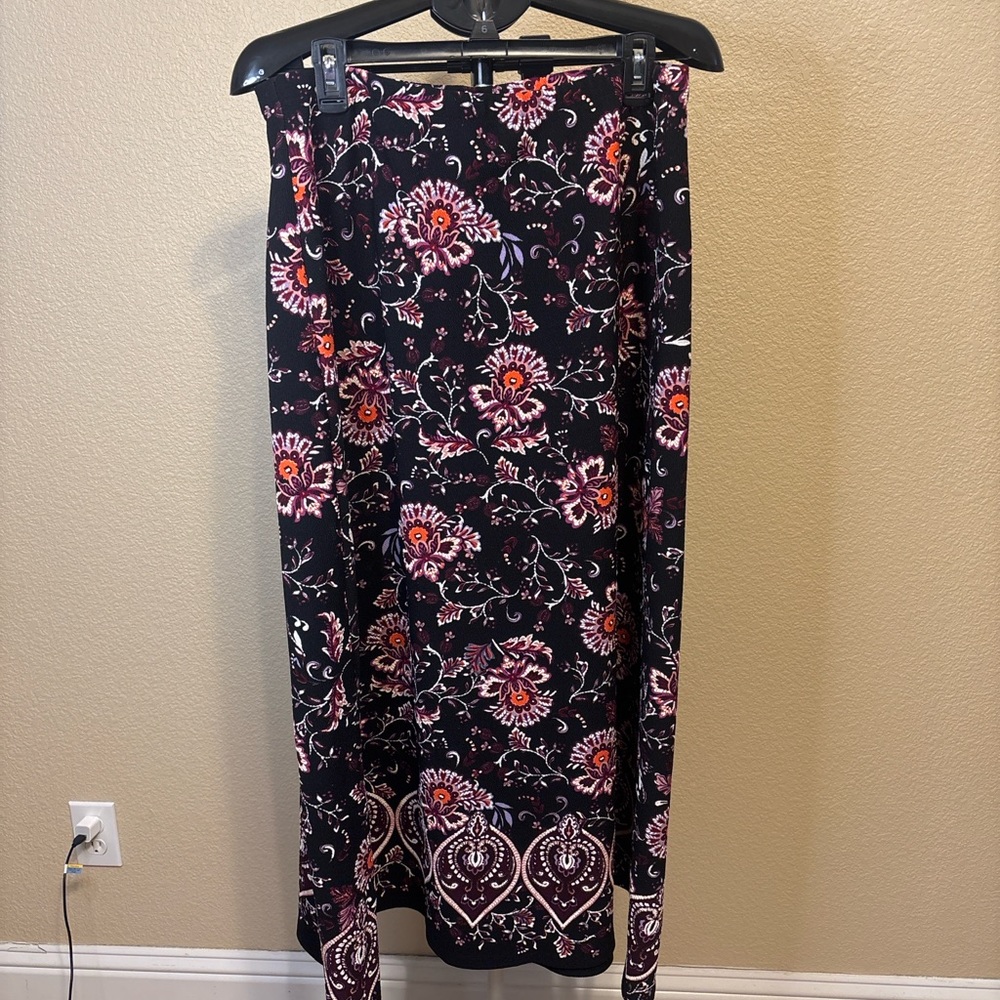 EST.β 1946 Black Boho Floral Border Print Maxi Skirt 14/16W